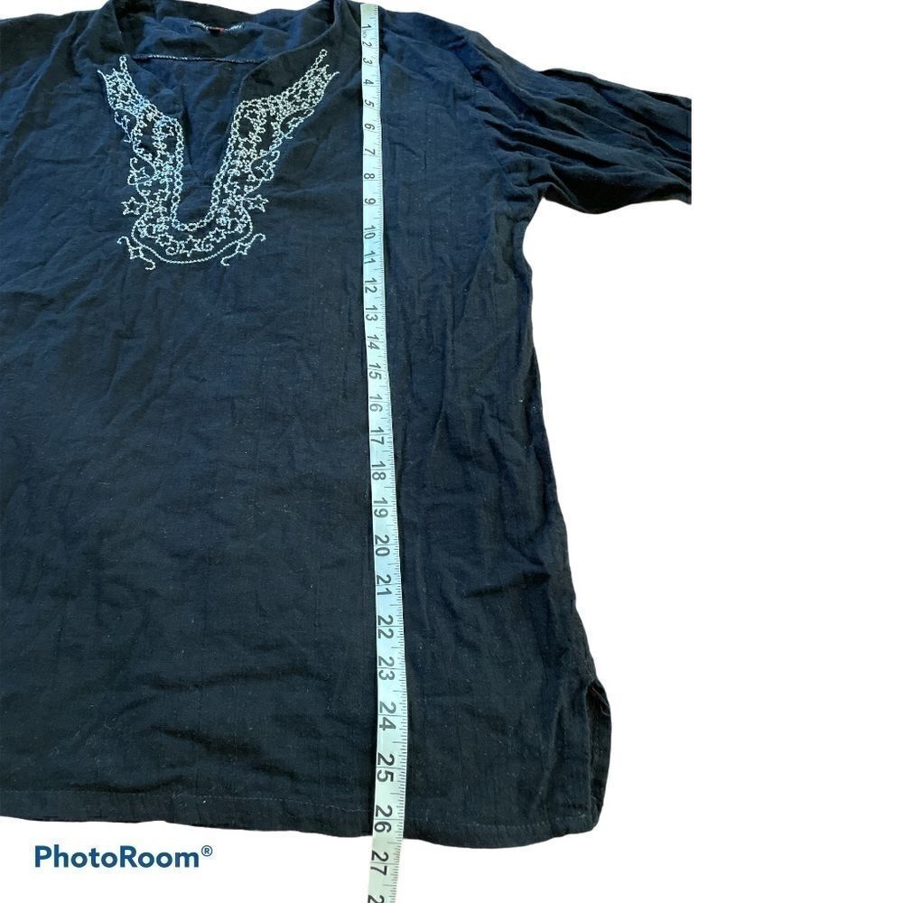Boho Embroidered Peasant Blouse size Large - Picture 2 of 5